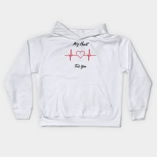 Valentines Day: My Heart Beats for You ECG/EKG Kids Hoodie